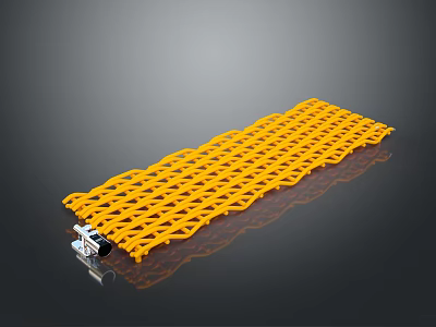 Yellow Mesh Household Item Mat With Durable Design And Metal Clip 3d model
