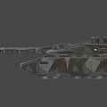 Modern Military Tank With Camouflage Armor Long Cannon And Detailed 3D Design