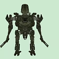 Green Armored Mechanical Battle Weapon Mech With Multiple Legs And Arms