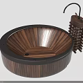 Crafted Wooden Round Striped Bowl With Hanger Decorative Home Accessory