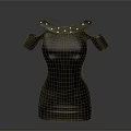 Black Mannequin Torso With Shoulder Sleeves And White Dot Collar Design
