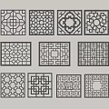 Chinese-style openwork window new Chinese-style flower openwork carved flower lattice 3d model