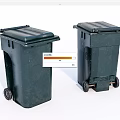 Green Public Trash Bins With Wheels And Lids For Outdoor Areas
