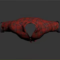 Long Sleeve Red Plaid Shirt with Rolled Cuffs and Casual Design