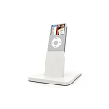 White iPod Portable Digital Media Player on Stand with Screen Displaying Content 3d model
