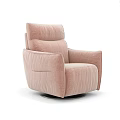 Pink Modern Single Sofa With Swivel Base And Comfortable Velvet Upholstery