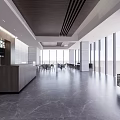 Modern Café Interior With Spacious Layout Marble Flooring Large Windows Bar Counter And Dining Seats