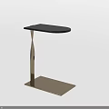 Modern Stylish Side Table With Black Top And Curved Metal Frame Square Base 3d model