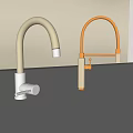 Modern White and Gold Faucets with Sleek Design for Home Kitchen Use