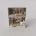 Light Colored Kids Bunk Bed With Ladder Guardrail And Storage Drawers