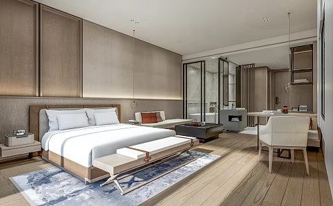 Hotel Rooms Modern Rooms 3d model