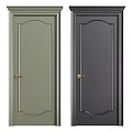 Modern Green and Black Hinged Doors with Gold Handles and Simple Design