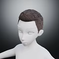 3D Character Model Design With Brown Short Hair White Skin And Dark Background
