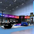 Lutronic Exhibition Booth With Blue Car Display And Interactive Stands In Modern Event