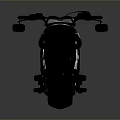 Black and White Modern Motorcycle With Shiny Engine Wheels and Reflection