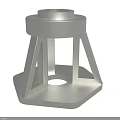 White Geometric Support Stand With Circular Top Hexagonal Base And Triangular Supports 3d model