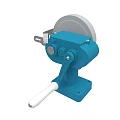 Industrial Bench Grinder With Circular Grinding Wheel Blue Motor Housing And Metal Base