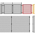 Architectural Mesh Fence Components in Black Red Yellow and Gray Colors