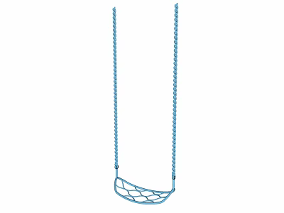 Blue Chain Hanging Net Seat Playground Swing For Outdoor Kids Play Equipment 3d model