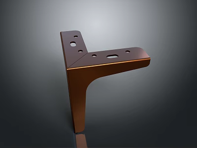 Single Chair With Brown Metal L Shaped Bracket And Holes Design 3d model