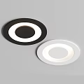 Modern Minimalist Round Ceiling Lights in Black and White with LED Lighting 3d model