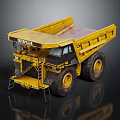 Caterpillar Yellow Dump Truck With Large Tires And Open Bed Design