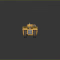Yellow Heavy Duty Utility Vehicle With Large Wheels Loaded Construction Material