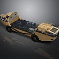 Military Vehicle Amphibious Sand Colored Design Open Cargo Area With Antenna And Storage Compartments