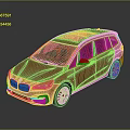 Red BMW MPV Car With Black Roof And Modern Shiny Alloy Wheels Design