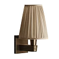 Elegant Classic Wall Lamp With Beige Pleated Linen Shade And Metal Base