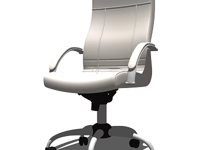Comfortable Light Colored Office Chair With High Backrest Armrests And Swivel Base 3d model