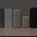 Display Of Vintage Style Refrigerators In Multiple Colors Sizes And Designs