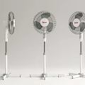 Three Zer Standing Fans White and Gray Home Cooling Appliances Design