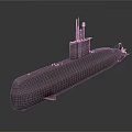Modern Metal Submarine Featuring Conning Tower And Streamlined Hull For Underwater Use