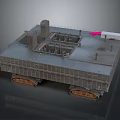 Large Tracked Military Vehicle With Heavy Duty Roof Equipment Platform And Structures