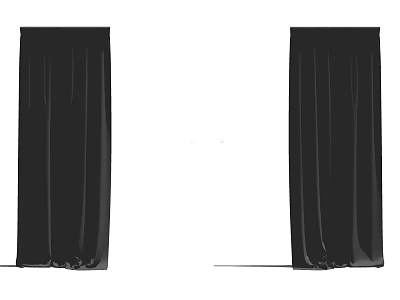 Black Curtains With Two Panel Design Soft Fabric Elegant Drapery Window Treatment 3d model