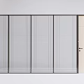 Modern swing door glass louver partition 3d model