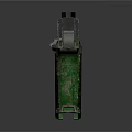 Classic Green And Black Pistol With Worn Wooden Grip And Retro Design