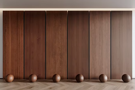 Modern wood veneer wall panel wall veneer wood veneer background wall wood board 3d model