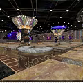 Gorgeous Bar Interior Design With Colorful Lighting Decorative Counter And Intricate Ceiling