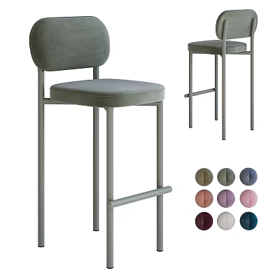Modern Bar Stools With Comfortable Seat And Sturdy Frame Multiple Color Choices 3d model