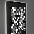Modern Black And White Cube Wall Decor Featuring Geometric Patterns And Light Shadow Effects 3d model