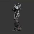 Futuristic Humanoid Robot With Complex Mechanical Parts Metallic Texture And Sci-Fi Design