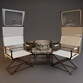Stylish Table And Chair Set With Folding Design Wooden Frames And Comfortable Seats