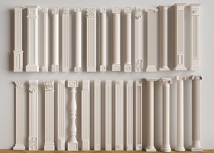 European classical Roman column combination 3d model