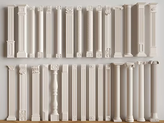 European classical Roman column combination 3d model