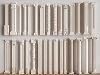 European classical Roman column combination 3d model