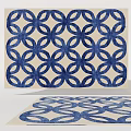 Modern Square Area Rug with Blue and White Circular Pattern for Home Decor 3d model