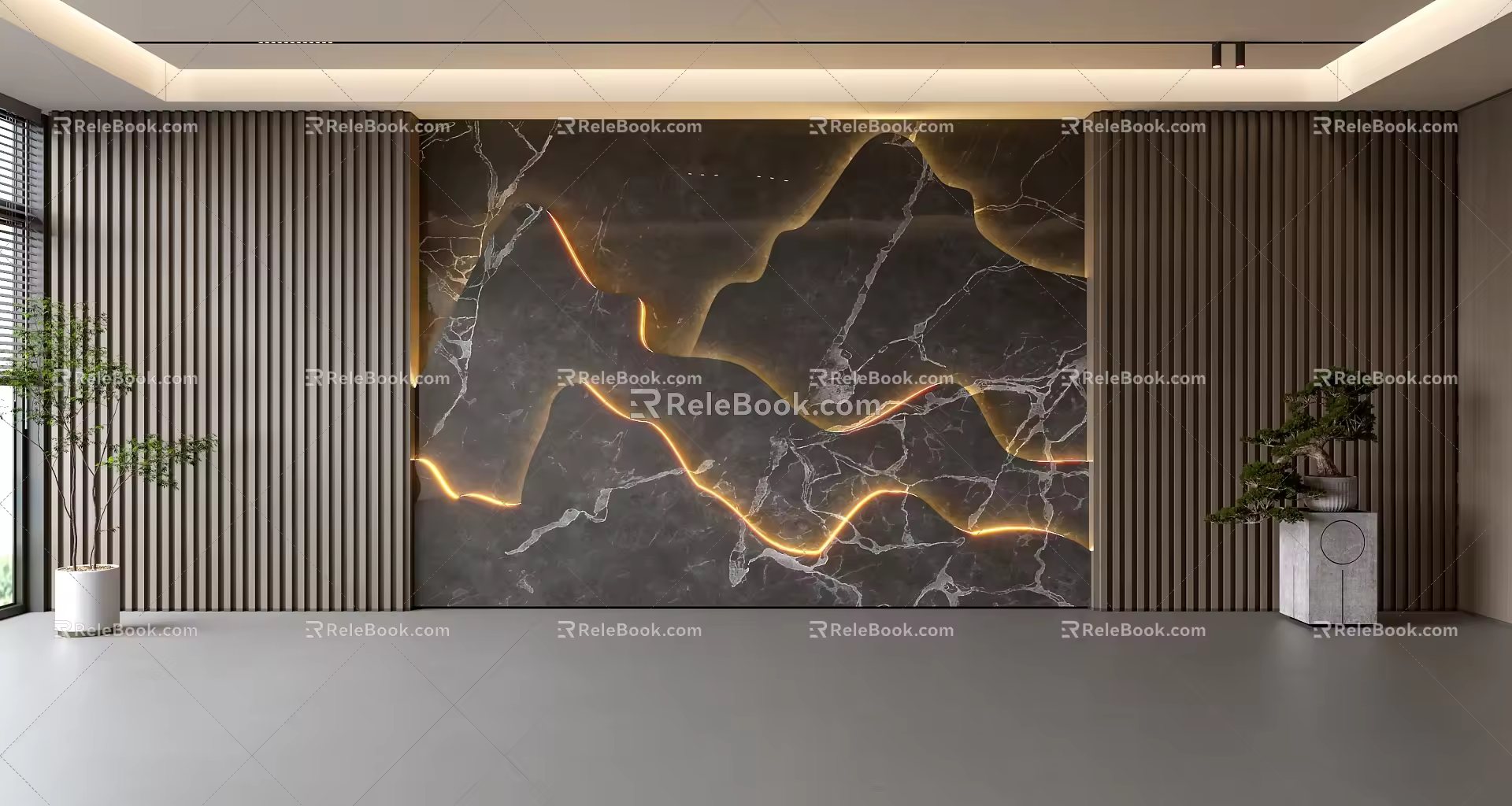 Modern Front Desk Background Wall Simple Background Wall Front Desk Reception Area Background Wall Company Front Desk Background Wall 3d model