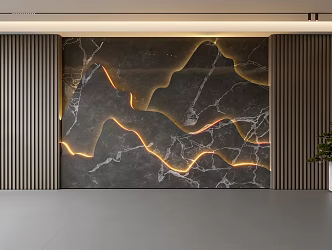Modern Front Desk Background Wall Simple Background Wall Front Desk Reception Area Background Wall Company Front Desk Background Wall 3d model